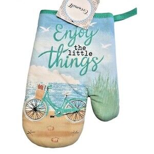 Bike Kitchen Oven Mitts Set of 2 Enjoy The Little Things Summer Beach Bicycle